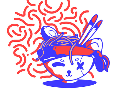 Asian Noodles Vector Illustration