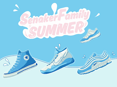 SneakerFamily Sunmmer 品牌 商标 插图 设计