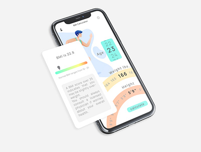 BMI Mobile App bmi calculator calculator app calculator ui dailyui design minimal mobile app mobile ui ui uidesign uiux ux