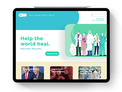 Medical Website - Covid-19 Awareness app covid19 dailyui design medical medical care minimal mobile app mobile ui tablet ui uidesign ux web website website design