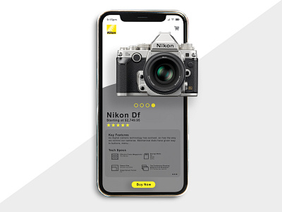 Nikon Camera App app dailyui design ecommerce ecommerce app minimal mobile app mobile ui mobiledesign nikon ui ui ux ui inspiration uidesign