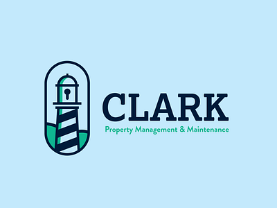 Clark Property Management - logo branding branding and identity branding concept branding design concept design home lighthouse logo