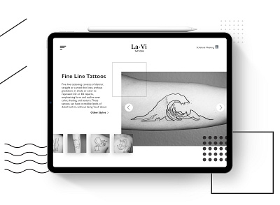 Tattoo website design - Black & White branding dailyui design minimal mobile ui ui uidesign ux web website