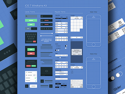 iOS7 Wireframe design free freebie ios ios7 iphone psd template ui ux wireframe wireframes