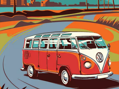 Volkswagen T1 volkswagen illustration comic