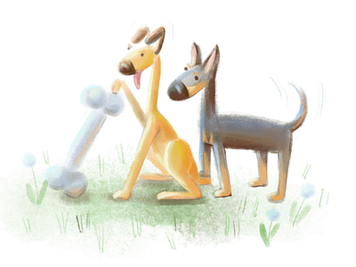 Beta & Pinki dogs illustration dog