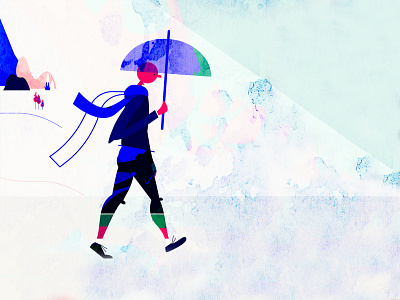 Rain artwork characer digital illustration illustrator layout man rain umbrella vector vectorart wetter