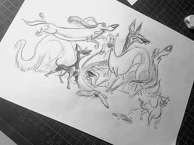 Sketch artwork charakter doberman dog dogs greyhound illustration illustrator in progress miniature pinscher pets sketch