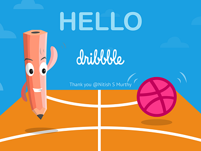 Hello Dribbble adobe art debuts design hello illustration invite vector