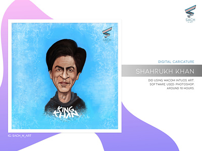 Digital Caricature of Shahrukh Khan adobe art bollywood caricature debuts fineart illustration khan king photoshop shahrukh