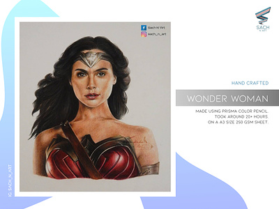 Wonder Woman art artist color details fineart galgadot handdrawn hyperrealism pencil prisma realistic render wonder wonder woman