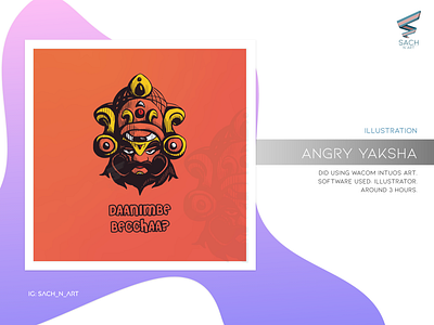 Angry Yaksha adobe art artist design illustration illustrator mangalore oordha sachnart vector yakshagana
