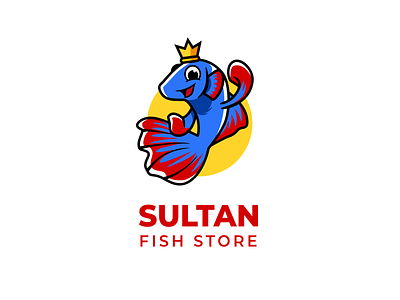 Sultan Fish Store betta fish design fish inkscape logo mascot mascotlogo vector