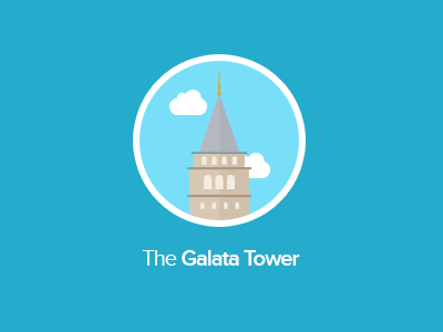 Flat Galata Tower (GIF)