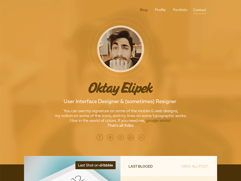 Personal Portfolio (WIP) animated flat oktayelipek portfolio web