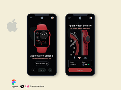Apple Series 6 Watch Mobile App UI app app ui dark mode figma mobile ui ui