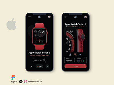 Apple Series 6 Watch Mobile App UI