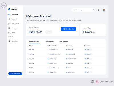 Online Banking Web App Dashboard Design