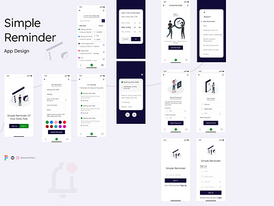 Simple Reminder App UI Design app app design app ui calender figma mobile ui reminder todoist ui uiux