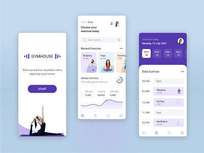 Exercise App app app design app ui exercise figma gym mobile ui ui uiux yoga