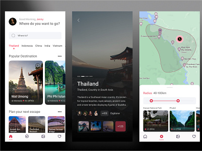 Travel App app app design app ui application best branding chat design like location map mobile ui nobile app search ticket tour travel ui