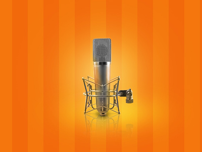 Teaser for broadcast site icon microphone orange teaser