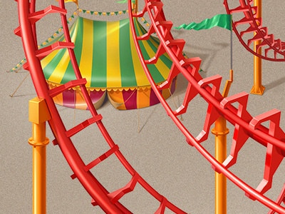 Rollercoaster illustration marquee rollercoaster teaser