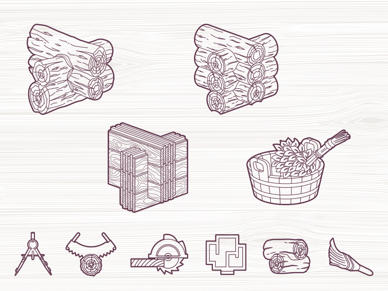Ecotech icons wooden house line kadasarva building wood ecotech icons teaser