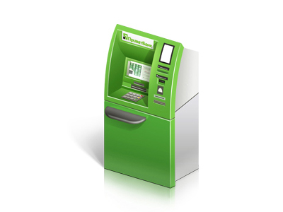 Automatic teller machine atm green icon teaser