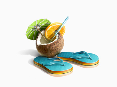 Beach beach cocktail flip flop icon teaser trand travel