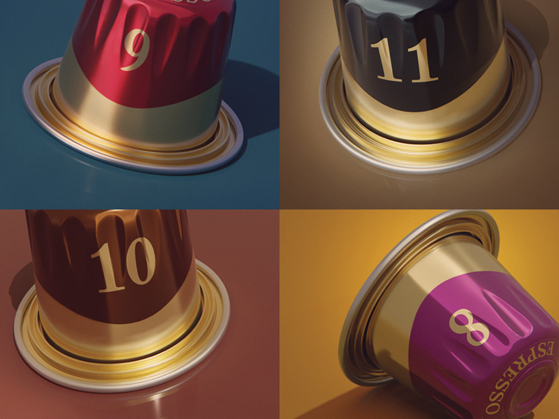 Coffee Capsules adobe photoshop photoshop blender3d pantone yellow retouch icon design 3d illustration illustration design capsules kadasarva peets coffee