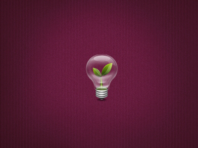 Energy save green icon lamp teaser