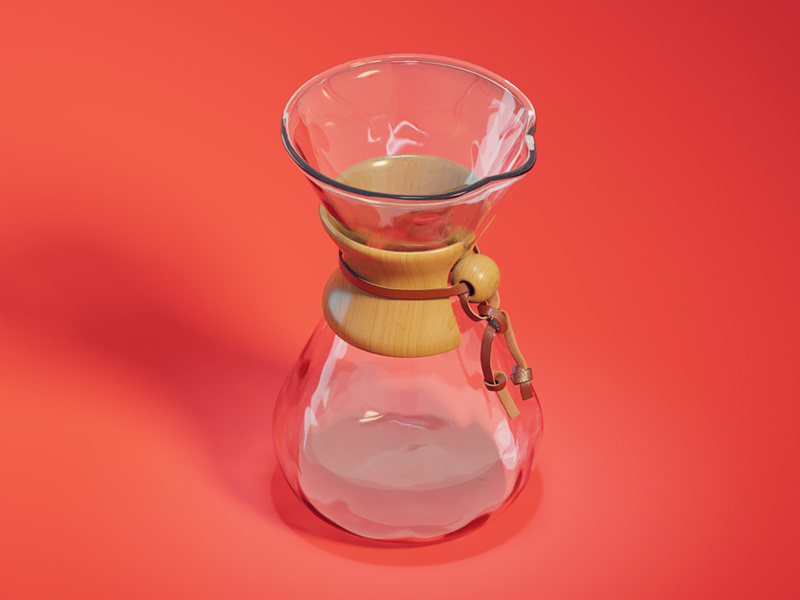 Chemex webdesign teasers isometric design isometric modeling cycles 3d illustraion icon kadasarva pantone coral living coral livingcoral blender 3d coffee