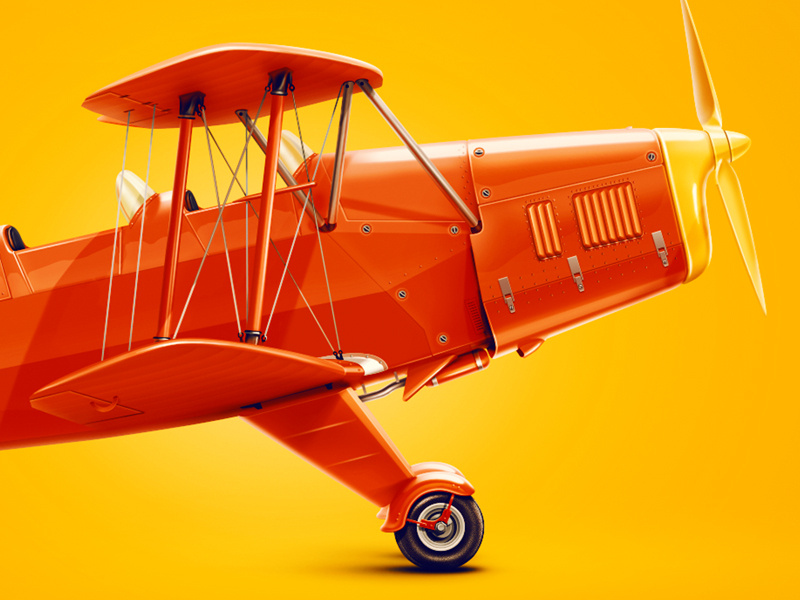 Bücker Bü 131 design drawing color red yellow kid digital 2d 2d art icon illustartion kadasarva plane aircraft