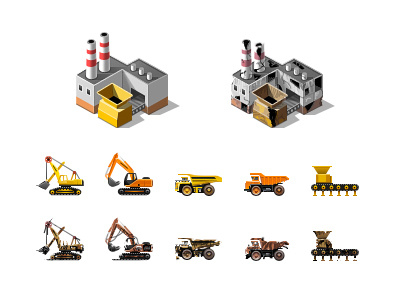 Ore Mining excavator icon mining ore pixelart teaser tipper