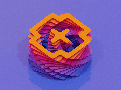 Geometric 3d art color design icon illustration isometric kadasarva layer style layer-art popart