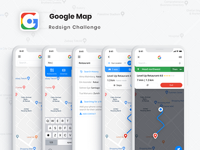 Google Map Redesign challenge design google maps ui ux