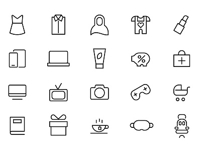 E commerce app.icon set app design flat icon line minimal monoline ux