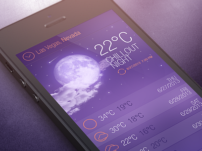 Dreamy weather android app cloud concept dark dream ios iphone moon night purple sky weather