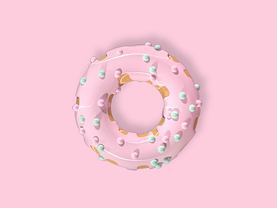 Donut/1 3d art c4d cinema 4d design donut glossy graphic design illustration logo maxonc4d photoshop pink ui