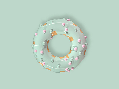 Donut/w 3d art cinema 4d design donut graphic design illustration maxonc4d mint photoshop ui vector