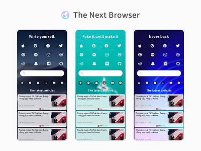 The Next Browser Design app design ui ux