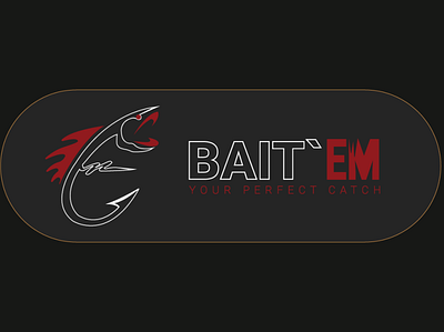 Bait`em Logo branding design logo minimal typography vector