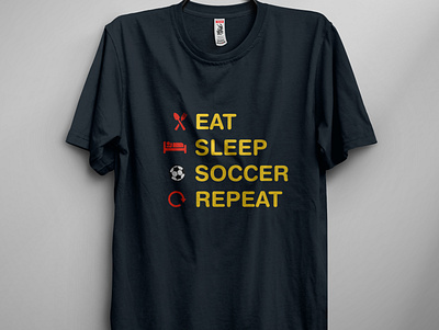 Eat Sleep Soccer Repeat animation branding design eat icon repeat sleep soccer tshirt tshirts