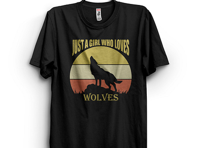 Just a girl who loves Wolves animation app branding design tshirt tshirts typography vector web wolf wolverine wolves