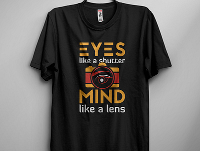 Eyes like a shutter mind like a lens branding design door icon illustration logo logodesign photography tshirt tshirtdesign tshirts typography vector