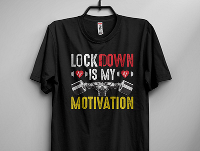 Lockdown is my motivation animation branding design gym t shirt illustration lockdown tshirt tshirt art tshirt design tshirtdesign tshirts typography vector