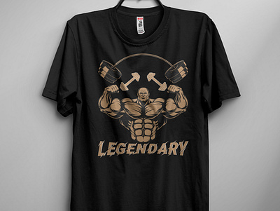 Legendary animation branding design door gym gym t shirt illustration logodesign tshirt tshirts typography ui vector