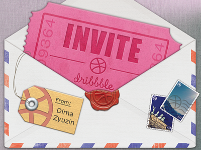 Thanks for the Invite Envelope debut dribbble envelope invite thanks