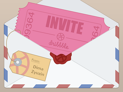 Redesign of Debut Envelope debut envelope invite mail redesign seal tag ticket wax